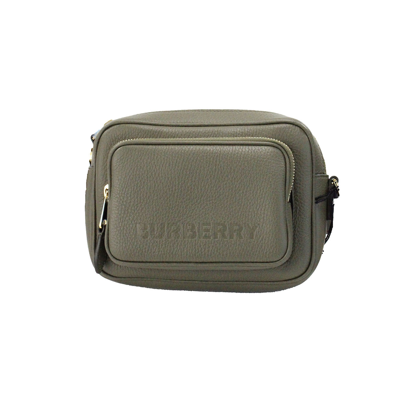 Burberry Small Branded Dark Fern Green Grainy Leather Crossbody Women Bag